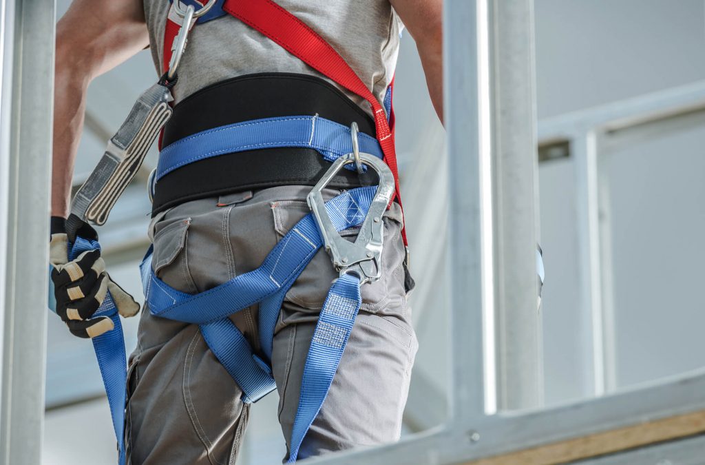 Man with fall protection